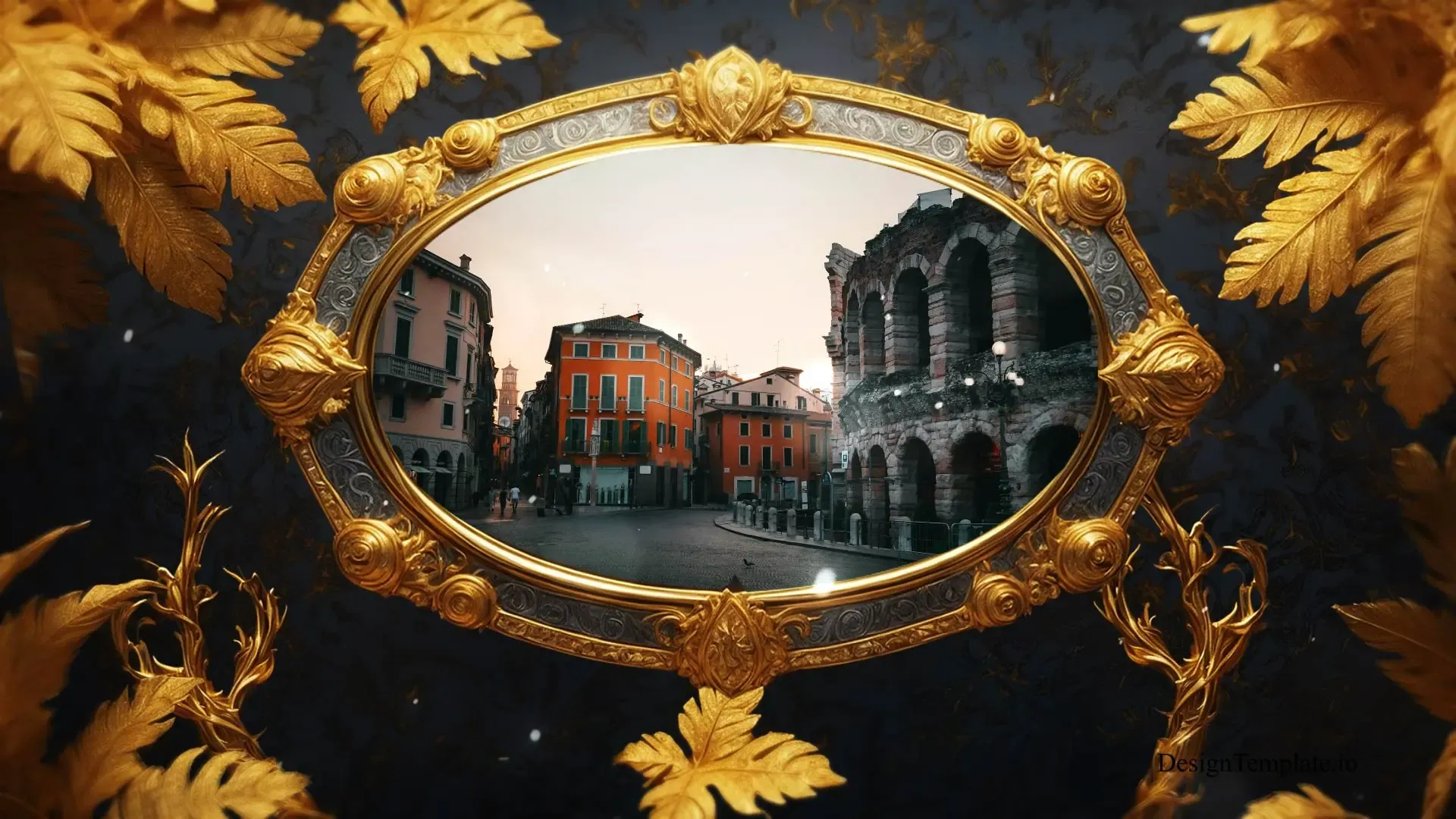 Imperial Golden 3D Luxurious Roman Frame Slideshow